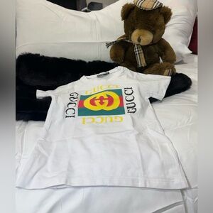 Gucci Kids White Tee with Multicolor Logo